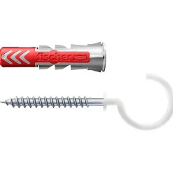 fischer DuoPower 535482 - Chevilles bimatière 8 x 40 mm avec crochets ronds (4 pièces)-O91