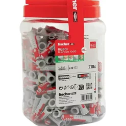 Fischer DUOPOWER - Set de chevilles 10 x 50 mm, 210 pièces avec vis^O91 Online