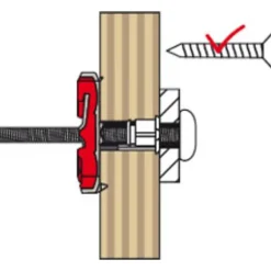 Fischer DUOTEC 12 S PH M LD Cheville à bascule pour plaques et matériaux pleins, 10 pièces, vis incluses^O91 Clearance