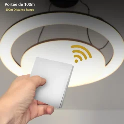- Interrupteur Sans Fil ni Pile + Douille E27 - Contrôle à Distance 100 m - Énergie Cinétique - IP44 - Installation Facile^Fishtec New