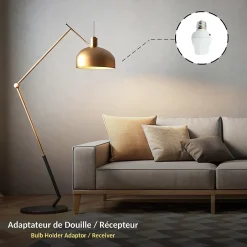 - Interrupteur Sans Fil ni Pile + Douille E27 - Contrôle à Distance 100 m - Énergie Cinétique - IP44 - Installation Facile^Fishtec New