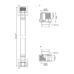 Flexible d'alimentation Mâle/Femelle 12x17 longueur 50 cm^Flomasta Clearance