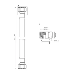 Flexible d'alimentation Femelle/Femelle 12x17 longueur 50 cm-Flomasta New