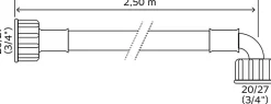 Flexible d'alimentation pour machine à laver raccords droits F-F coudé 3/4