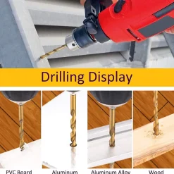 Foret Hélicoïdal en HSS 13Pcs Forets Hexagonaux en Acier Rapide avec Revêtement en Titane 1,5 Mm - 6,5 Mm pour Perçage du Bois^Deko Best