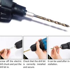 Foret Hélicoïdal en HSS 13Pcs Forets Hexagonaux en Acier Rapide avec Revêtement en Titane 1,5 Mm - 6,5 Mm pour Perçage du Bois^Deko Best