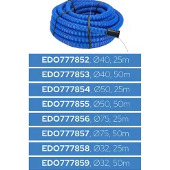 Gaine électrique enterrée FI40 mm 50 m annelée double paroi avec tire fil et manchon 450 N bleue^Edo Outlet
