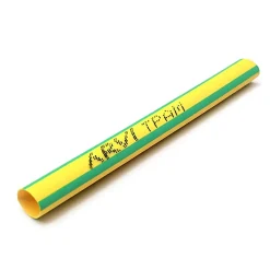 Gaine Thermorétractable - 20/10mm - Vert/jaune - Longueur 1m - Restreint 2:1 - Paroi Fine - Tpam-20.0-v/a-Arvi Hot