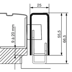 Gâche en applique à recouvrement réglable 9 à 20mm pour carénées EXCLUSIVE gauche marron - - 14779000^Vachette Discount