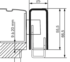 Gâche en applique à recouvrement réglable 9 à 20mm pour carénées EXCLUSIVE gauche marron - - 14779000^Vachette Discount