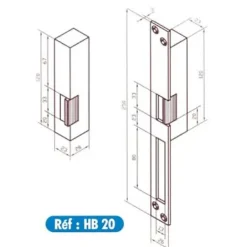 Gâche électrique pour serrures à larder HB20 2T gauche tirant - - BE13221800^Beugnot Clearance