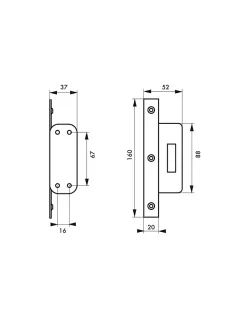 Gâche renforcée pour verrou Rafale, têtière en acier, époxy bronze -^Thirard Outlet
