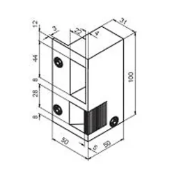 Gâche spéciale MUEL 100 droitet tirant 2 temps - - BE1261110^Beugnot Hot