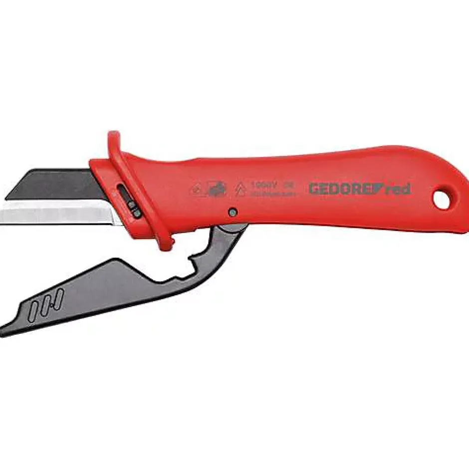 RED Couteau à dénuder R93220128 - isolation VDE 1000 V, lame droite remplaçable, longueur 185 mm-Gedore
