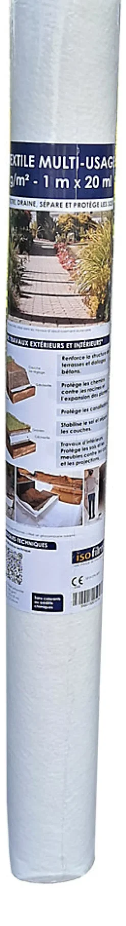 Geotextile multi-usage - 100 g/m² - 1 m x 20 m- Outlet