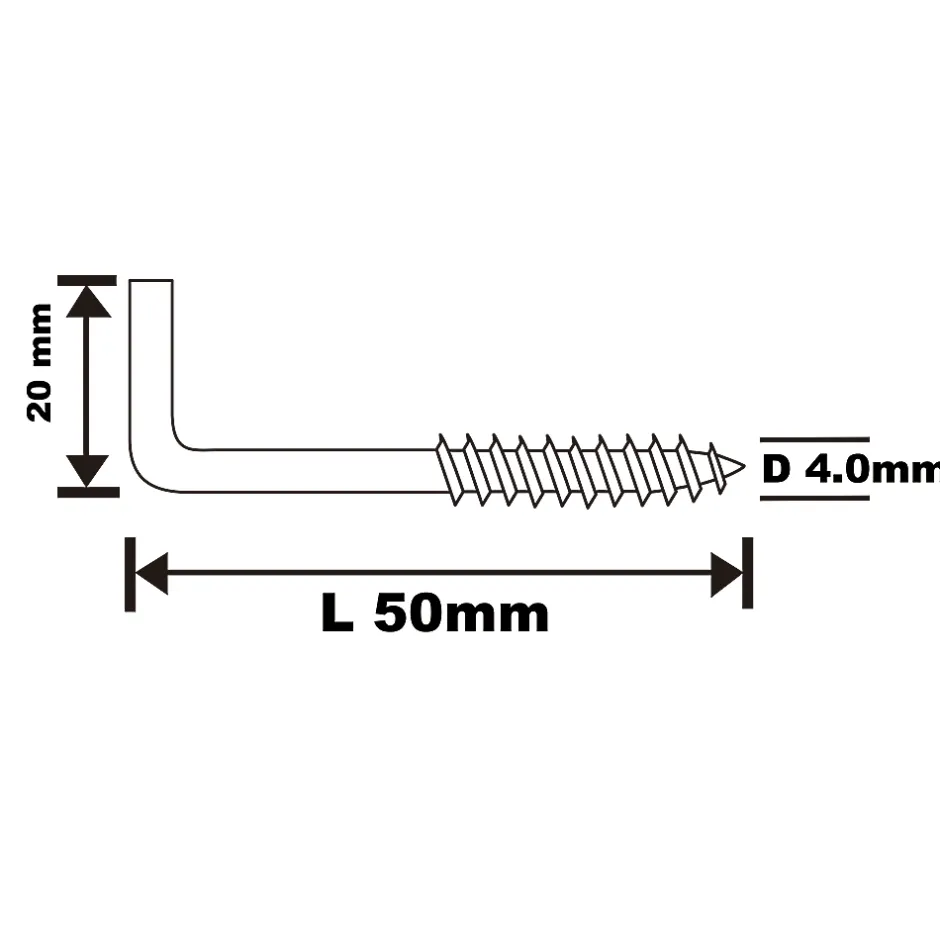 Gond à visser 4 x 50 mm - 2 pièces^Diall Hot