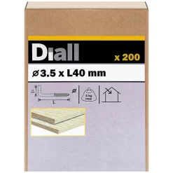 Gond à visser en acier zingué 40x20 - 200 pièces-Diall Clearance