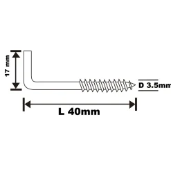 Gond à visser en acier zingué 40x20 - 200 pièces-Diall Clearance