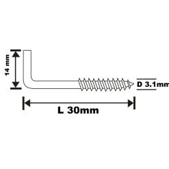 Gond à visser en acier zingué 30x17 mm - 200 pièces-Diall Clearance