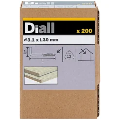 Gond à visser en acier zingué 30x17 mm - 200 pièces-Diall Clearance