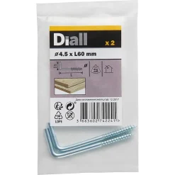 Gond à visser en acier zingué 60x23 - 2 pièces^Diall Best