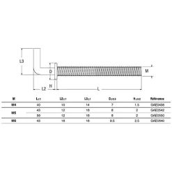 Gonds à embase métal GAE M5X50 boîte de 50 - - GAE0550-Scell-It Best