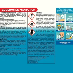 Goudron de protection extérieur pour bois et métaux ferreux noir satiné 2,5L-Julien Outlet