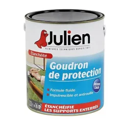 Goudron de protection extérieur pour bois et métaux ferreux noir satiné 2,5L-Julien Outlet