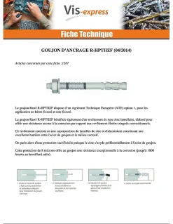 Goujon Ancrage R-HPTIIZF M8X100 Acier zingué Lamellaire - 30 pièces^Vis Express Discount