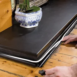 Goulotte décorative demi-ronde noire auto-adhésive 30x15mm, 2m^D-Line