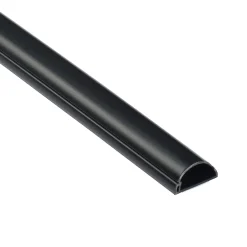 Goulotte décorative demi-ronde noire auto-adhésive 30 x 15 mm, 1 m^D-Line