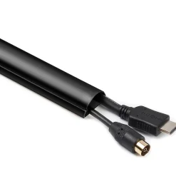 Goulotte décorative demi-ronde noire auto-adhésive 30 x 15 mm, 1 m^D-Line