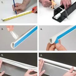 Goulotte décorative demi-ronde blanche auto-adhésive 30 x 15 mm, 1 m^D-Line Outlet