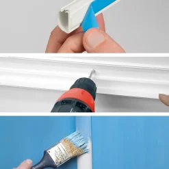 Goulotte décorative demi-ronde blanche auto-adhésive 30 x 15 mm, 1 m^D-Line Outlet