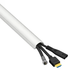 Goulotte décorative demi-ronde blanche auto-adhésive 30 x 15 mm, 1 m^D-Line Outlet