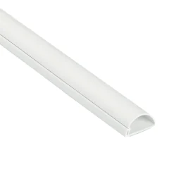 Goulotte décorative demi-ronde blanche auto-adhésive 30 x 15 mm, 1 m^D-Line Outlet