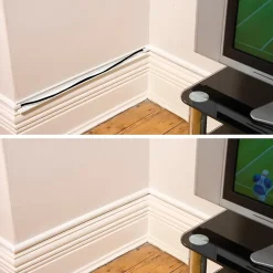 Goulotte décorative demi-ronde blanche auto-adhésive 30 x 15 mm, 1 m^D-Line Outlet