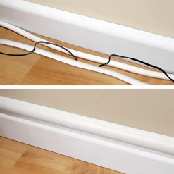 Goulotte décorative demi-ronde blanche auto-adhésive 30 x 15 mm, 1 m^D-Line Outlet