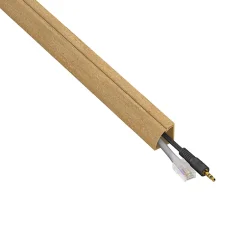 Goulotte décorative quart de cercle effet bois vernis auto-adhésive 22x22mm, 2m^D-Line Best