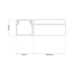 Goulotte électrique PVC 25x25 mm 2 m blanche^Edo New