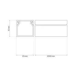 Goulotte électrique PVC 20x10 mm 2 m anthracite-Edo Clearance