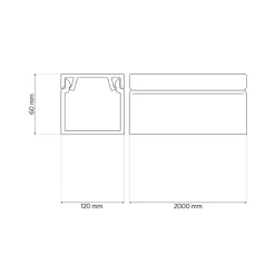 Goulotte électrique PVC 120x60 mm 2 m anthracite-Edo Outlet