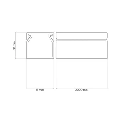 Goulotte électrique PVC 15x10 mm 2 m anthracite^Edo Online