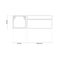 Goulotte électrique PVC 40x16 mm 2 m blanche^Edo Outlet
