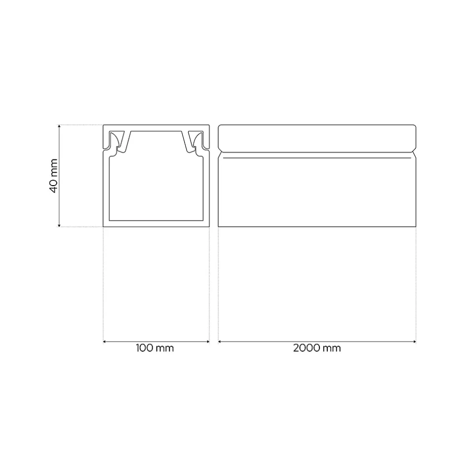 Goulotte électrique PVC 100x40 mm 2 m blanche^Edo Hot