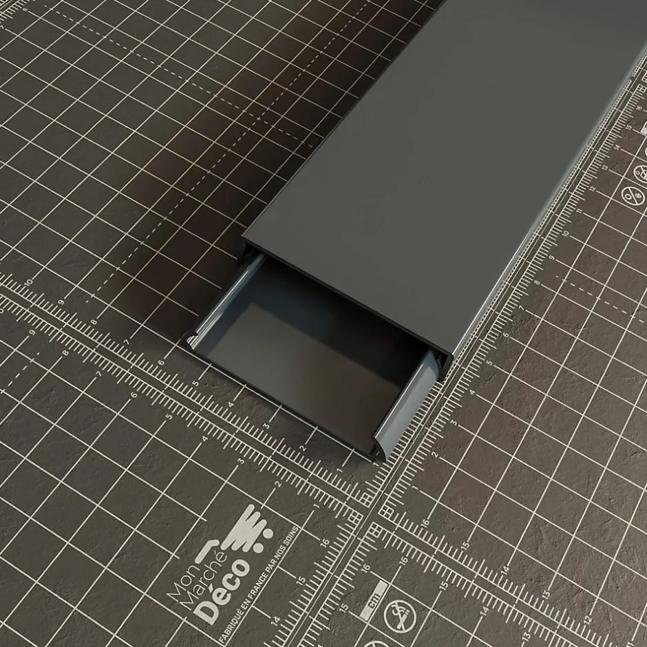 Goulotte TV Cache-Câble Adhésive Carrée PVC - L. 1,20 m - Anthracite^Mon Marché Déco