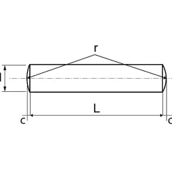 Goupille cylindrique A1 DIN 7 6X45 boîte de 100 - - 627036X45^Acton Discount