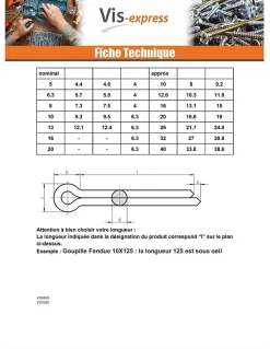 Goupille Fendue Acier zingué 5X25 - 10 pièces-Vis Express Best