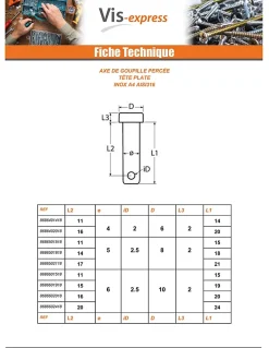 Goupille Tête plate 8X24 Percée 3 Inox A4 - 1 pièce-Vis Express Outlet