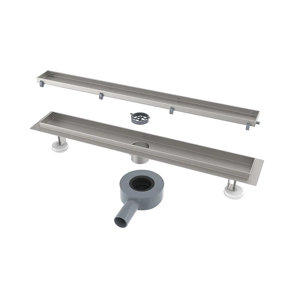 Caniveau de douche Siphon tournant 360 à carreler pour douche italienne largeur 100 cm^Grand Verre Sale